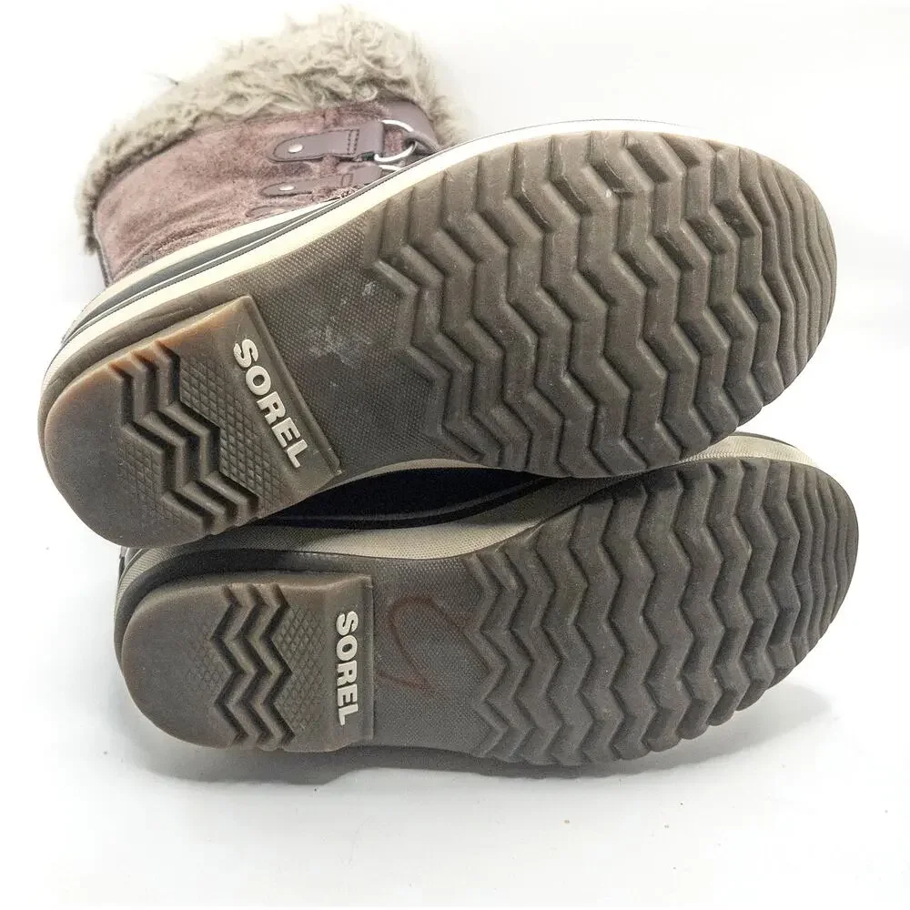 Sorel Winter Boots Kids Size 3 Brown Cozy Rustic Cabin Outdoor